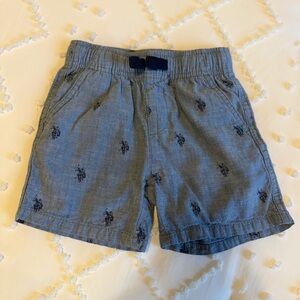 U.S. Polo Assn. Ralph Lauren Navy Chambray Embroidered Shorts - Sz 4T
